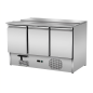 Preview: Profi Saladette 3-türig mit Schiebedeckel für GN1/1, +2°C/+8°C, 1270x700x870