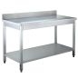 Preview: Edelstahl Arbeitstisch mit Aufkantung 1400x700x850 mm