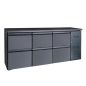 Preview: Umluft Barkühltisch Basic schwarz - 6 Schubladen, 425 L von +2° bis +8°C Preview: Umluft Barkühltisch Basic schwarz - 6 Schubladen, 425 L von +2° bis +8°C