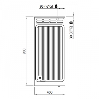 BERTOS S900 - Gas Bratplatte gerillt (compound) Va Aisi 316 Edelstahl
