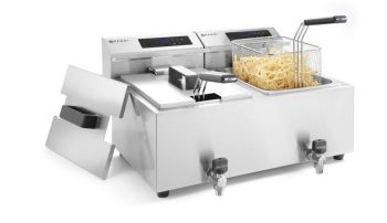 Preview: Friteuse Profi Line digital- mit Ablasshahn 2 x 8 l