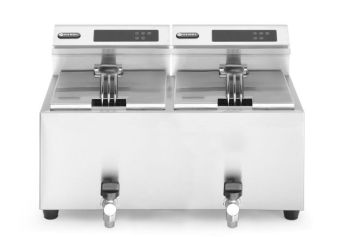 Friteuse Profi Line digital- mit Ablasshahn 2 x 8 l