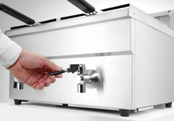 Preview: Induktionsfritteuse - mit Ablasshahn 2x8 l