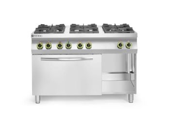 Gasherd Kitchen Line 6-flammig mit Ofen GN 1/1