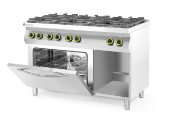 Preview: Gasherd Kitchen Line 6-flammig mit Ofen GN 1/1