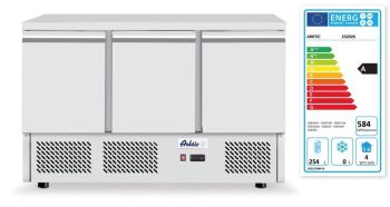 Preview: Kühltisch, dreitürig Kitchen Line 380L