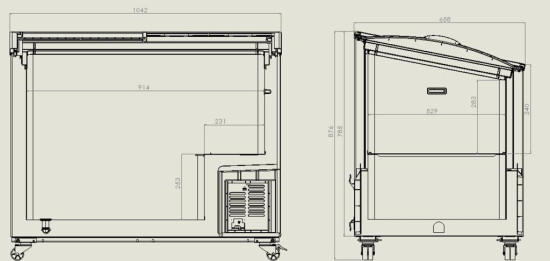 Preview: TIEFKÜHLTRUHE GLASDECKEL 297 L