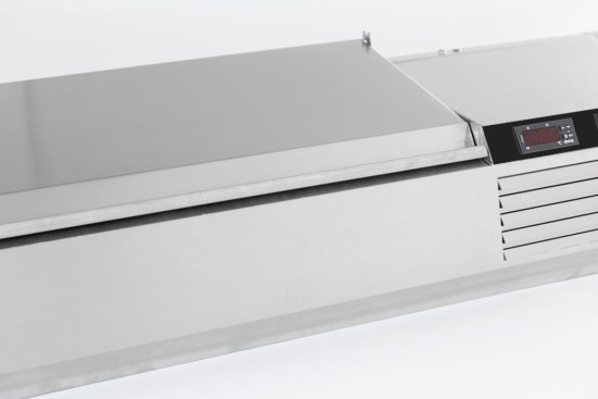 Preview: AUFSATZVITRINE EDELSTAHL DECKEL 1/4 GN x 6