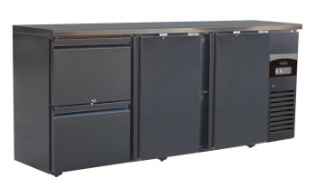 BARKÜHLER SCHWARZ 2 TÜREN UND 2 SCHUBLADEN