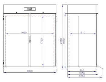 Preview: ROLL-IN TIEFKÜHLSCHRANK EDELSTAHL MONO BLOCK 1400 LTR