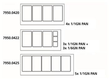 Preview: 700 KÜHLTISCH MIT GLAS 2 TÜREN 3X 1/1 + 3X 1/6 GN BEHÄLTER