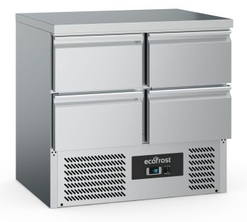 EcoFrost KÜHLTISCH 4 Schubladen | Temp. +2 bis +8°C | 900x700x876mm