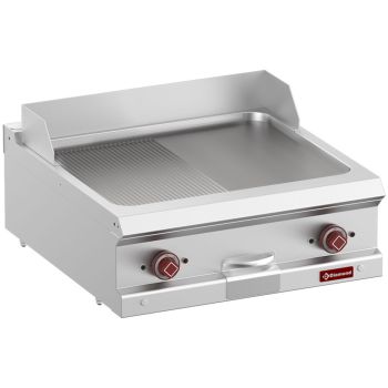 Elektro Grillplatte "700 Serie" 1/2 glatt 1/2 gerillt Modul 1/1 -Top-