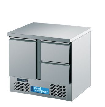Cool Compact Kühltisch KT95-2R 1 Volltür + 2 Schubladen