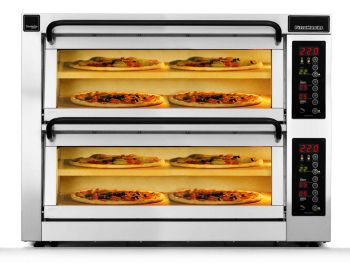 Preview: Pizzaofen PizzaMaster PM 352 ED-DW ≤ 8x 34 cm Pizzen - 500°C - Doppelkammer - Breite Version
