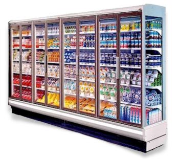 Supermarkt Kühlregal mit Glastüren, 5 Regalebenen, BxTxH 1350x1000x2100 mm