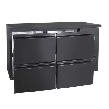 Umluft Barkühltisch Basic schwarz - 4 Schubladen, 280 L von +2° bis +8°C Umluft Barkühltisch Basic schwarz - 4 Schubladen, 280 L von +2° bis +8°C
