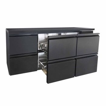 Umluft Barkühltisch Basic schwarz - 6 Schubladen, 425 L von +2° bis +8°C Umluft Barkühltisch Basic schwarz - 6 Schubladen, 425 L von +2° bis +8°C