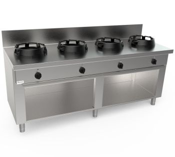 Casta GAS WOKHERD - CHINAHERD 4 Brenner - 4x 14kW bis 21kW - Breite Version