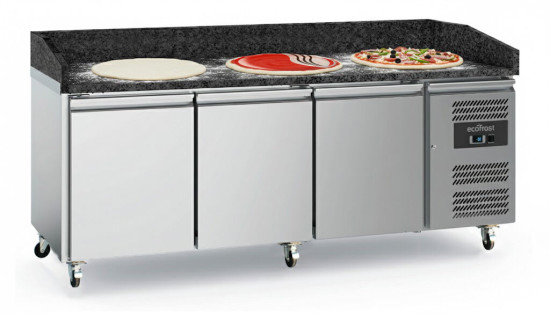 Preview: PIZZATISCH 3 TÜREN GRANIT MIT RÄDERSATZ