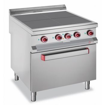 Elektro-Herd "900 Serie" mit vier flachen Kochfeldern auf GN 2/1 Ofen