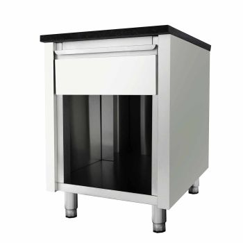 Preview: Eco Kassentisch 800 mit Schublade B:600 schwarze Granitplatte