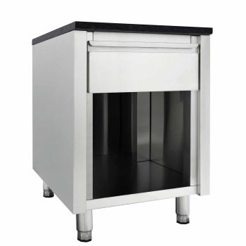 Preview: Eco Kassentisch 800 mit Schublade B:600 schwarze Granitplatte