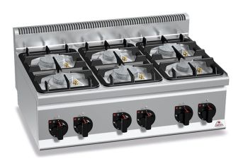 BERTOS Plus 600 ECO Power - Gasherd 6 Kochstellen Tischgerät