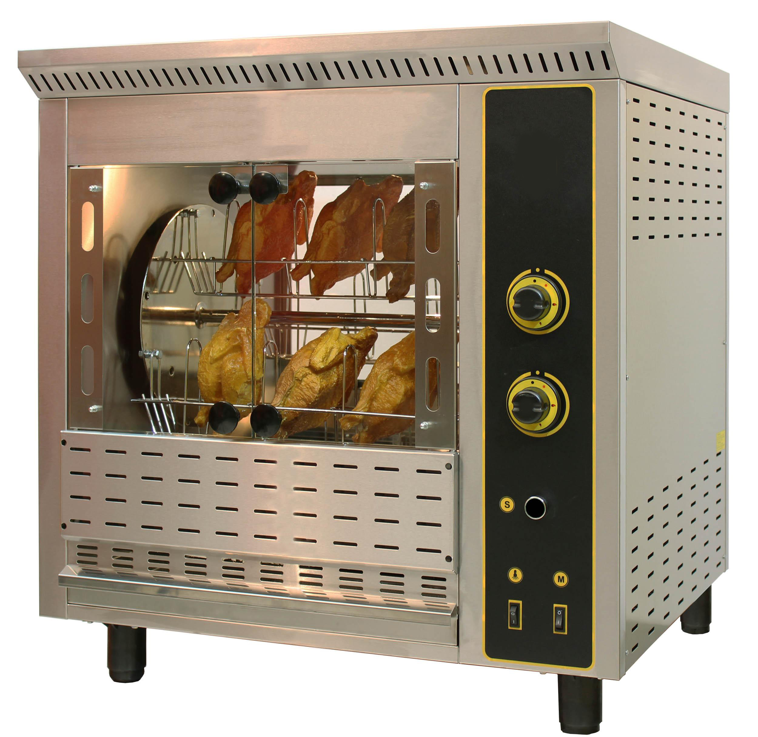 Gastronomie Gas Hähnchengrill Maschine mit Beleuchtung 1 Spieß für 3 Hähnchen 