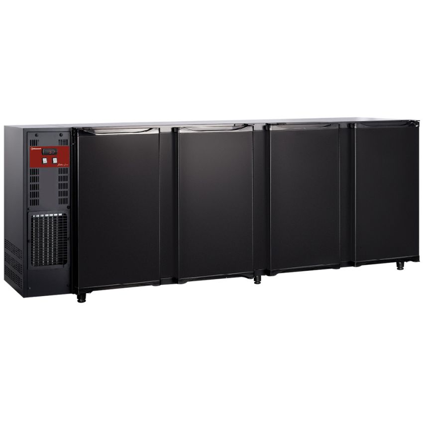 Profi Umluft-Barkühltisch Schwarz - 783 Liter | +1° bis +8° C | Wählbar mit 4 Türen oder Schubladen Profi Umluft-Barkühltisch Schwarz - 783 Liter | +1° bis +8° C | Wählbar mit 4 Türen oder Schubladen