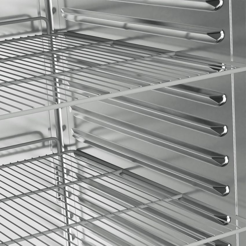 Umluftkühlschrank 700 Liter, 1 Glastür (GN 2/1), Auf Rädern