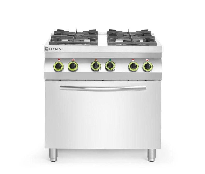 Gasherd 4-flammig mit Ofen GN 1/1