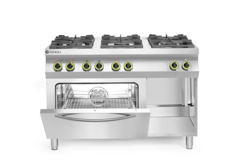 Gasherd Kitchen Line 6-flammig mit Ofen GN 1/1