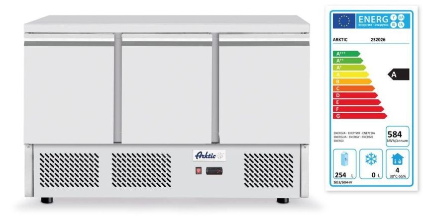 Kühltisch, dreitürig Kitchen Line 380L