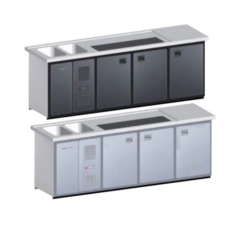 Theke 3 Türig - 2 Becken links oder rechts Theke 3 Türig - 2 Becken links oder rechts