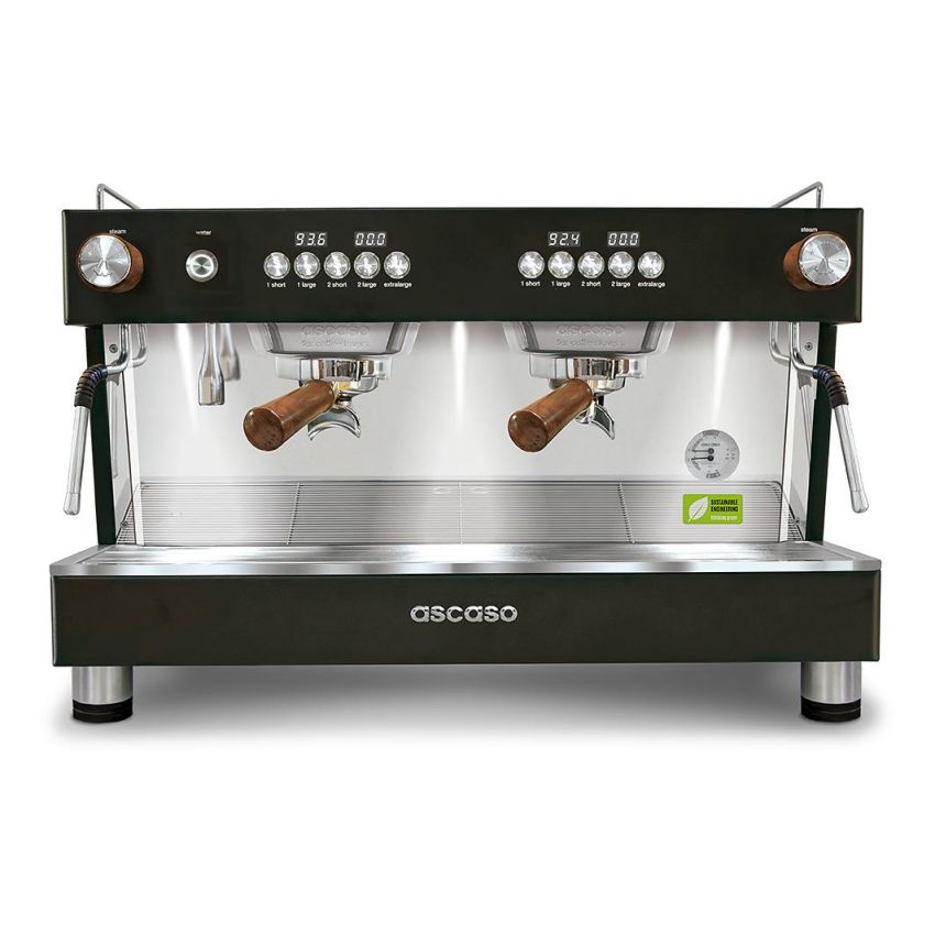 Ascaso Barista T ONE - 2 Gruppe Siebträger Espressomaschine - Schwarz/Holz