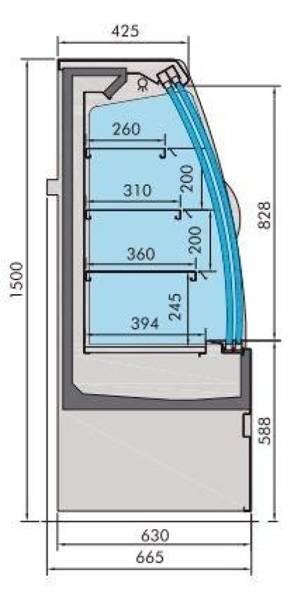 KÜHLVITRINE NOAH MIT SCHIEBETÜREN 1.9