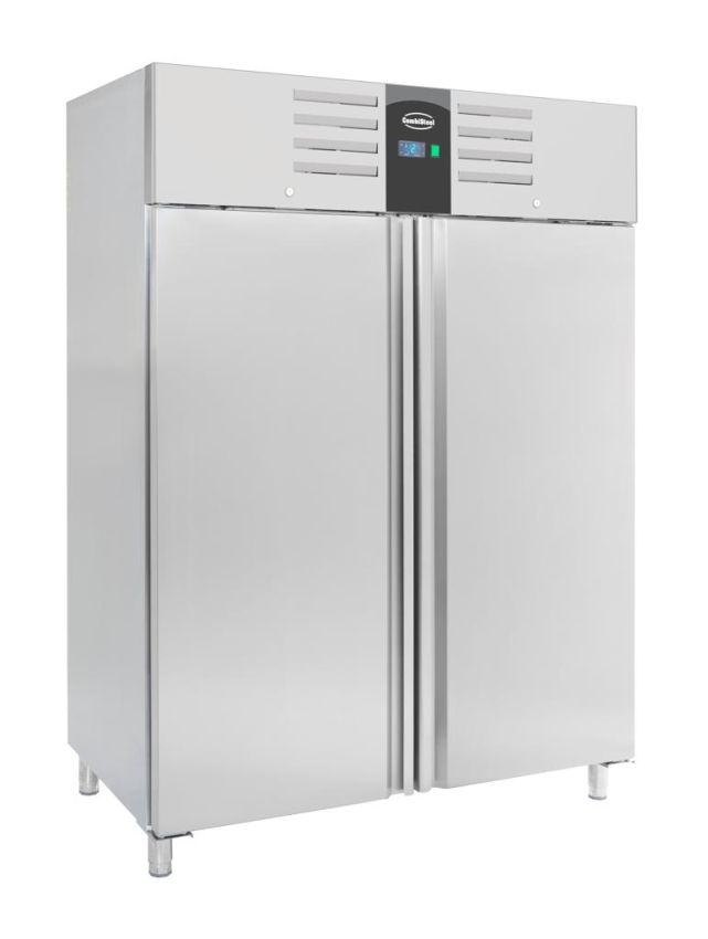 TIEFKÜHLSCHRANK EDELSTAHL 2 TÜREN 1400L ENERGY LINE