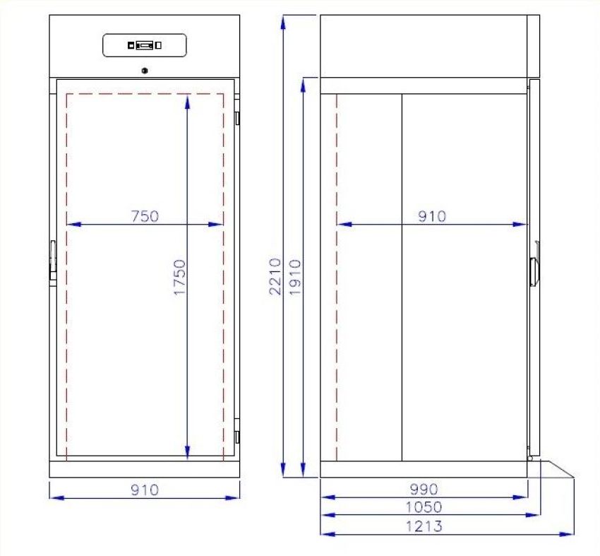 ROLL-IN KÜHLSCHRANK EDELSTAHL MONO BLOCK 700 LTR
