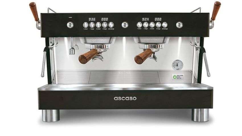 Ascaso Barista T PLUS - 2 Gruppen Siebträger Espressomaschine - Schwarz/Holz