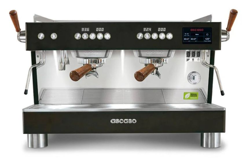 Ascaso Barista T PLUS 2024 - 2 Gruppe Siebträger Espressomaschine - Schwarz/Holz