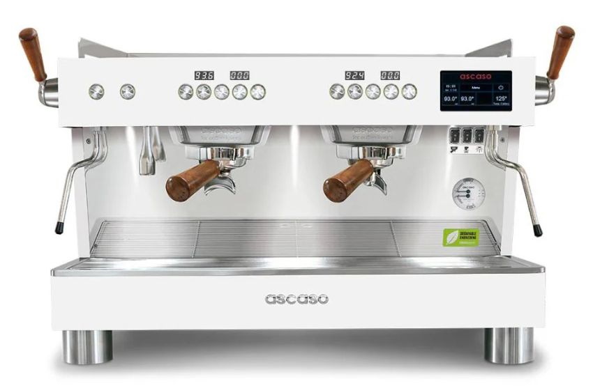 Ascaso Barista T PLUS 2024 - 2 Gruppe Siebträger Espressomaschine - Weiß/Holz