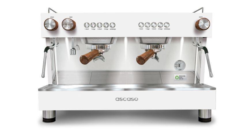 Ascaso Barista T ZERO - 2 Gruppe Siebträger Espressomaschine - Weiß/Holz