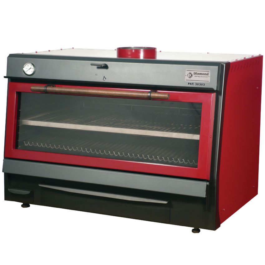 Holzkohleofen-BBQ, GN 2/1 + GN1/1 (150 Kg/h)