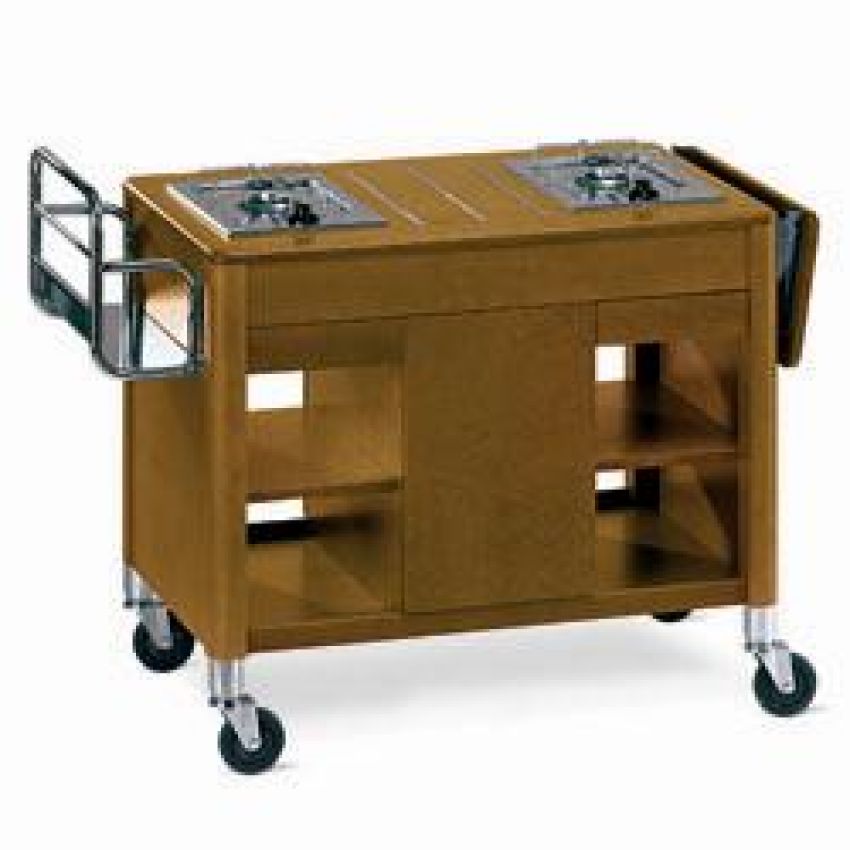 Flammbierwagen, 2 Gasbrenner, "Nussbaum" Holz