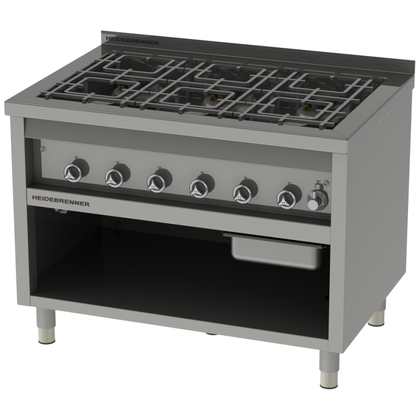 Heidebrenner Gasherd "900 Serie" B1275 x T900 x H850 mm - Leistung 52,2 kW