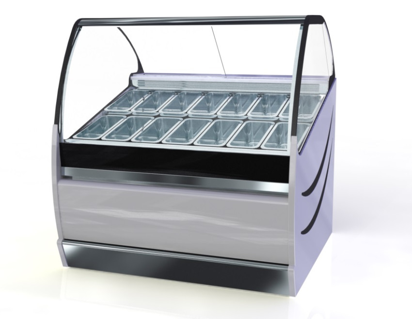 Speiseeisvitrine "Juno" 24 Behälter B2300xT1200xH1300