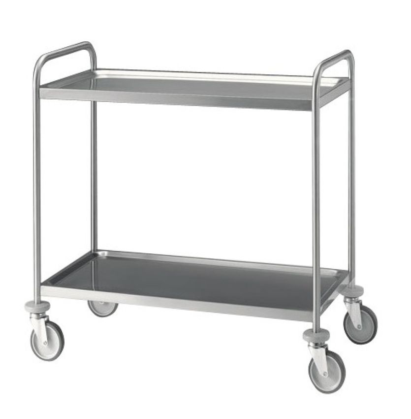 Servicewagen Edelstahl 2 Ebenen - 80 kg pro Ablage