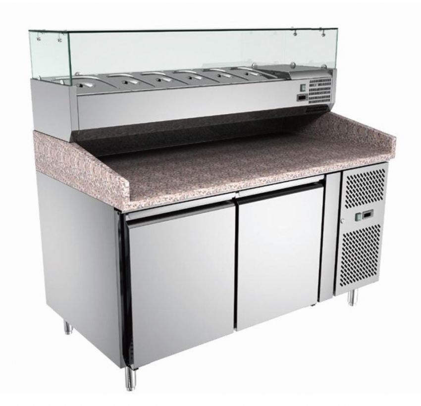 Pizzakühltisch PROFI 390 Liter - ISO 60 mm - BxTxH 1510x800x860 mm, THPZ2600TN