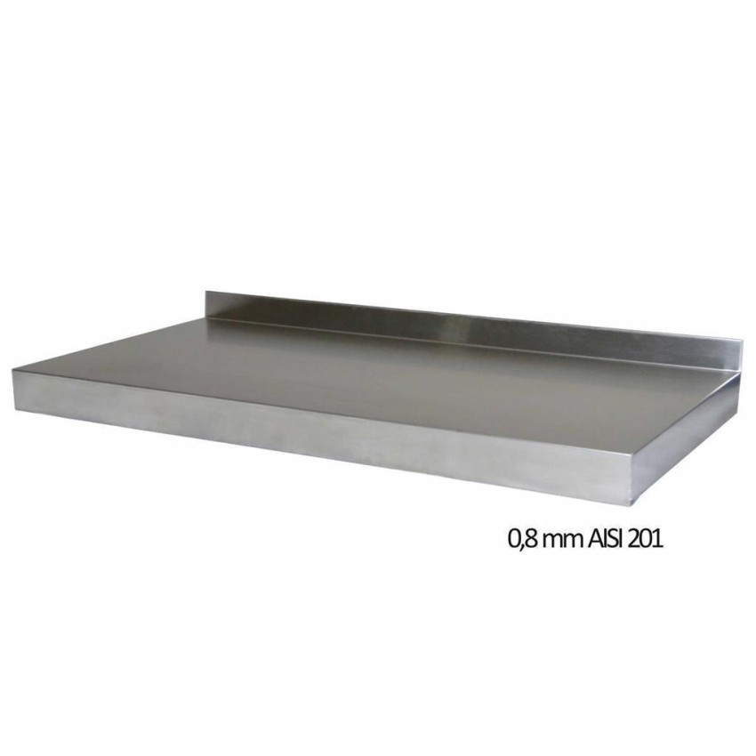 Wandbord Edelstahl verstärkt, 1 Boden, 120x30